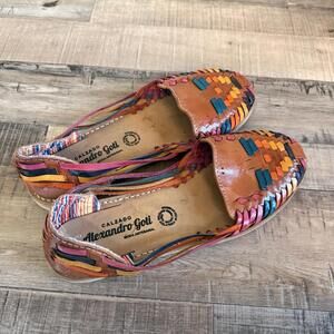 Fashion Alexandro Goti Huaraches Sandals Women's 9.5 Multi Color Summer Handmade